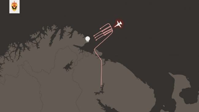 “El perfil de ataque sorpresa adoptado por 11 aviones rusos Su-24 'Fencer' atacó un puesto de avanzada de radar noruego”. Imagen: Servicio de inteligencia noruego