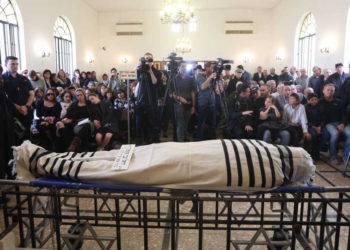 Funeral del rabino Yechiel Eckstein. (Crédito de la foto: MARC ISRAEL SELLEM / THE JERUSALEM POST)