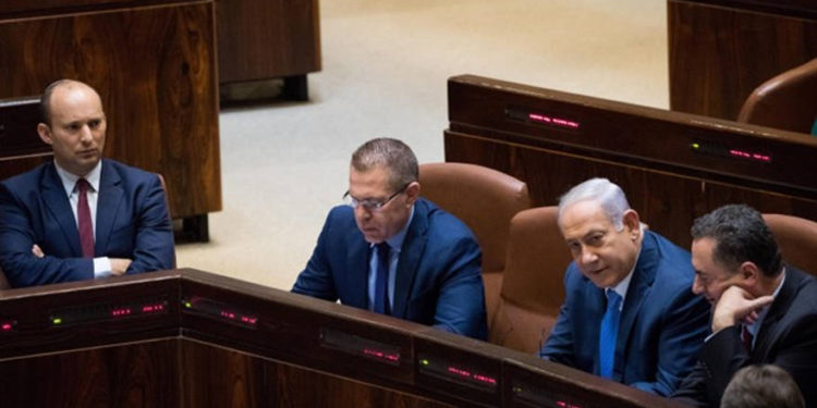 De izquierda a derecha: Bennett, Gilad Erdan, Netanyahu, Yisrael Katz - Yonatan Sindel / Flash90
