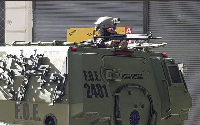 Las fuerzas de seguridad argentinas realizan un simulacro cerca de la embajada israelí en Buenos Aires, 3 de febrero de 2018 (Policía argentina)
