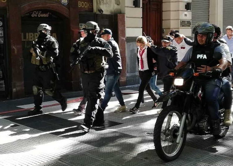 Las fuerzas de seguridad argentinas realizan un simulacro cerca de la embajada israelí en Buenos Aires, 3 de febrero de 2018 (Policía argentina)