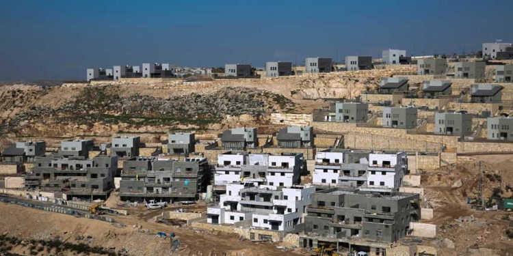 Un nuevo proyecto de vivienda en el asentamiento de Naale en Cisjordania, 1 de enero de 2019 (AP Photo / Ariel Schalit)