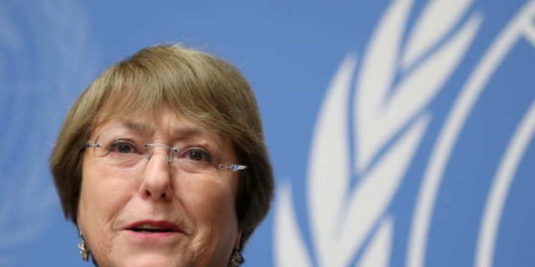 La Alta Comisionada de las Naciones Unidas para los Derechos Humanos, Michelle Bachelet, asiste a una conferencia de prensa en las Naciones Unidas en Ginebra, Suiza, el 5 de diciembre de 2018. Denis Balibouse / Reuters