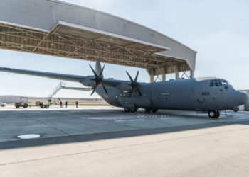 Avión de transporte C-130J recibido por la Fuerza Aérea de Israel. (Crédito de la foto: Portavoz de las FDI)