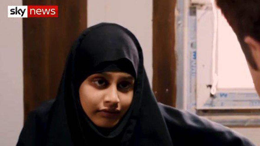 Shamima Begum, la adolescente británica que huyó a Siria para unirse a ISIS (Captura de pantalla: Sky News)