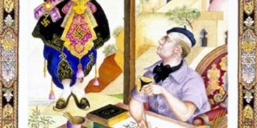 Arthur Szyk. Hamán colgado de la horca, 1950