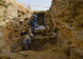 El palomar excavado en la roca descubierto en el sitio de la era Hasmonean en el vecindario Sharafat de Jerusalem.. (Yoli Schwartz / Autoridad de Antigüedades de Israel)