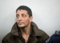 Arafat Irfaiya, acusado del asesinato de Ori Ansbacher, en la Corte de Magistrados de Jerusalén el 11 de febrero de 2019. (Yonatan Sindel / Flash90)