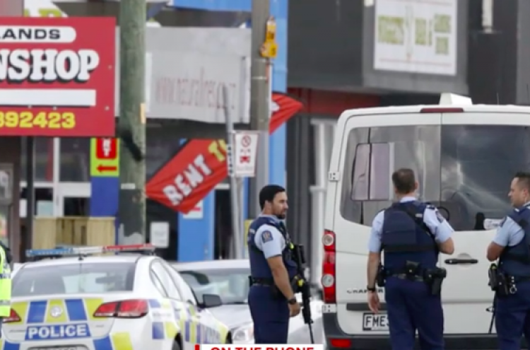 Policía en Christchurch, Nueva Zelanda, después de los disparos en dos mezquitas el 15 de marzo de 2019.
