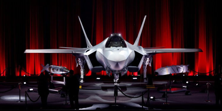 Un caza de combate F-35 que fue destinado a Turquía en una ceremonia en Lockheed Martin en Forth Worth, Texas, en 2018.