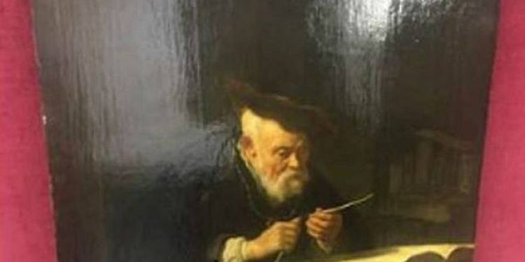 El cuadro de Salomon Koninck de 1639 "Un erudito que afila su pluma"