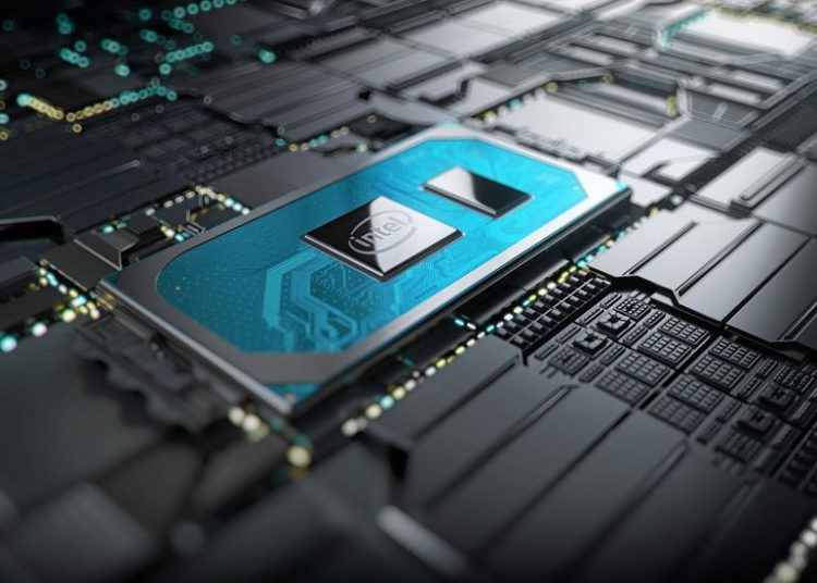 Los nuevos procesadores Intel Core de 10ª generación de Intel Corp. en una placa base (Cortesía)