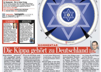 Periódico alemán imprime recorte de kipá en su portada en solidaridad con los judíos