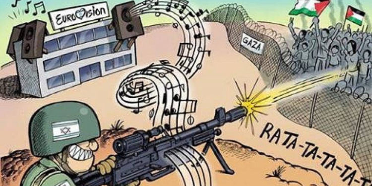 Esta caricatura apareció en la página oficial de Facebook de Fatah el 19 de mayo de 2019. (PMW)