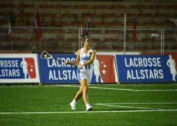 MacEllen McDonough, del Equipo Nacional de Lacrosse de Mujeres Israelíes. (Crédito de la foto: DAVE LINDSEY)