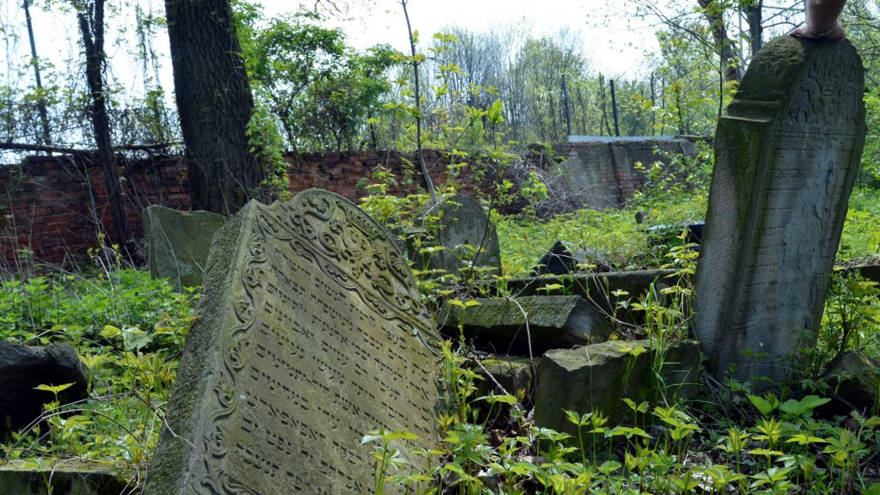 Un cementerio judío abandonado en la ciudad de Tarnow, Polonia, el 29 de abril de 2014. (Yossi Zeliger / Flash90)