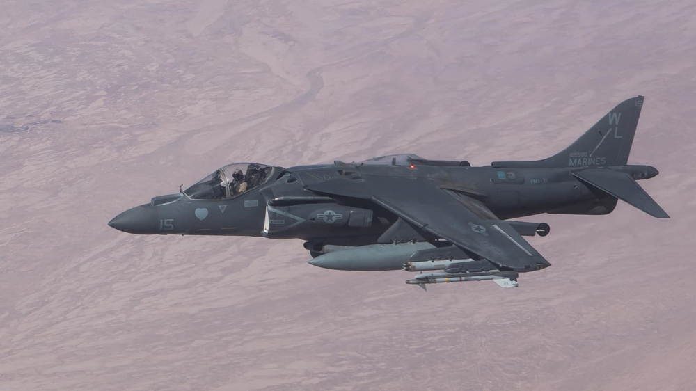 Cuerpo de Marines de los EE.UU. AV/8B Harriers desplegados en Kuwait