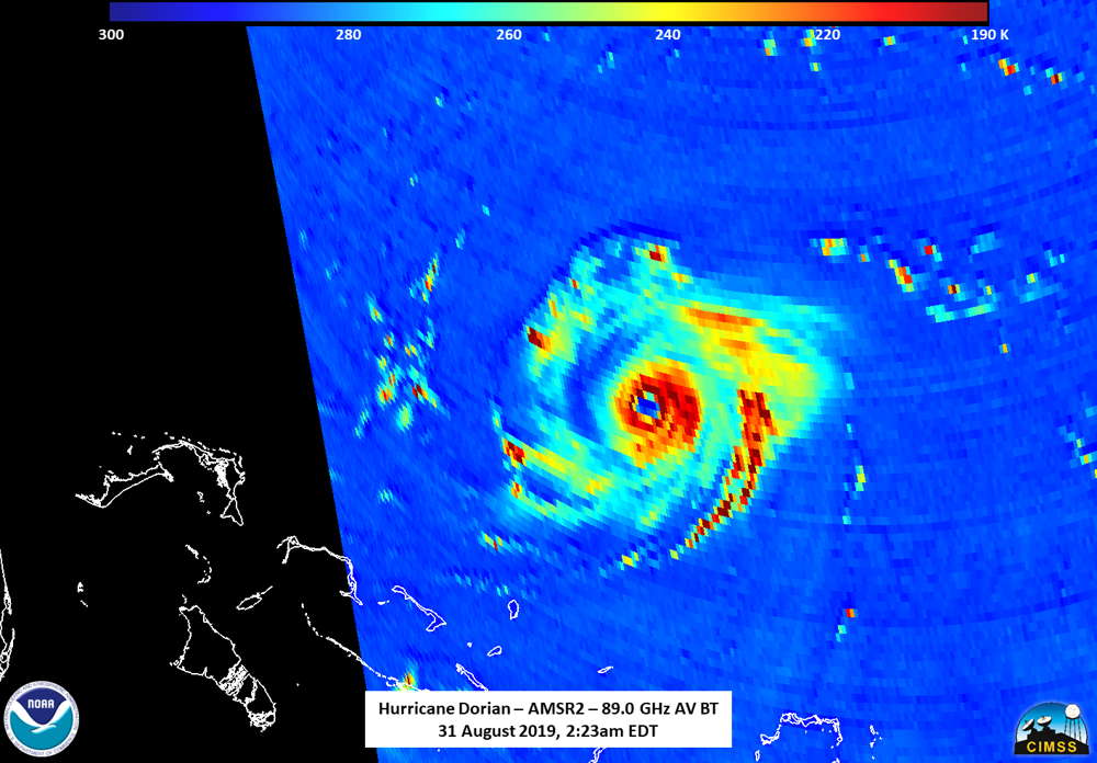 La NASA observa cómo el huracán Dorian de categoría 4 todavía se dirige al noroeste de Bahamas