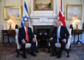El primer ministro del Reino Unido, Boris Johnson, a la derecha, recibe al primer ministro Netanyahu en 10 Downing Street, 5 de septiembre de 2019 (Haim Tzach / GPO)