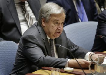El secretario general de la ONU, Antonio Guterres, habla durante una reunión del Consejo de Seguridad en Nueva York, el miércoles | Foto: AP / Seth Wenig