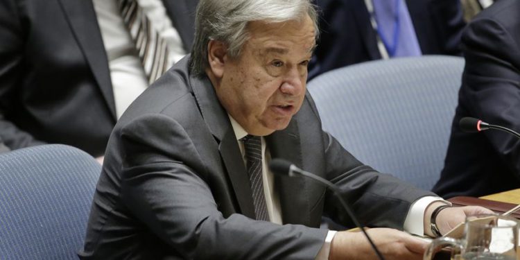El secretario general de la ONU, Antonio Guterres, habla durante una reunión del Consejo de Seguridad en Nueva York, el miércoles | Foto: AP / Seth Wenig