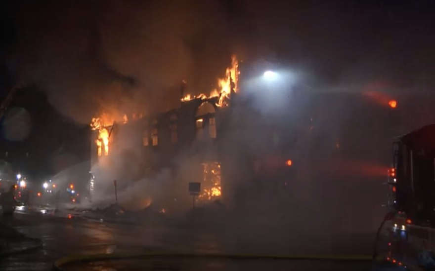 Congregación de Adas Israel en llamas, 9 de septiembre de 2019. (Captura de pantalla del Canal 6 de KBJR)