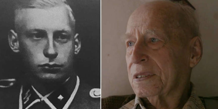 El ex soldado nazi de las SS Karl Muenter, condenado por matar a 86 civiles en Francia durante la Segunda Guerra Mundial, es entrevistado por la emisora ​​alemana ARD. (Captura de pantalla de YouTube)