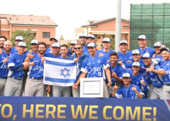 El equipo nacional de béisbol de Israel se clasificó la semana pasada para los Juegos Olímpicos Toyko 2020, un logro increíble y la culminación de años de arduo trabajo para reunir un escuadrón de primer nivel para competir el próximo año contra los mejores del mundo. (Crédito de la foto: MARGO SUGARMAN)
