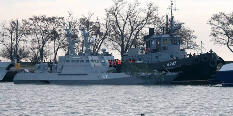 Naves de la Armada ucraniana, Berdyansk, Nikopol y Yany Kapu. Foto de TASS