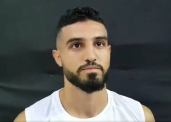 El kickboxer israelí Ameer Asad en el campeonato mundial en Turquía, 27 de noviembre de 2019. (Captura de pantalla: Twitter)
