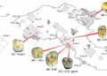 Un mapa de los sitios de excavaciones de la cueva Manot con indicación de la ubicación de los dientes de 40,000 años de antigüedad. (Dra. Rachel Sarig)