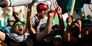 Manifestación de la Hermandad Musulmana, Amman, 8 de agosto de 2014. (crédito de la foto: REUTERS)