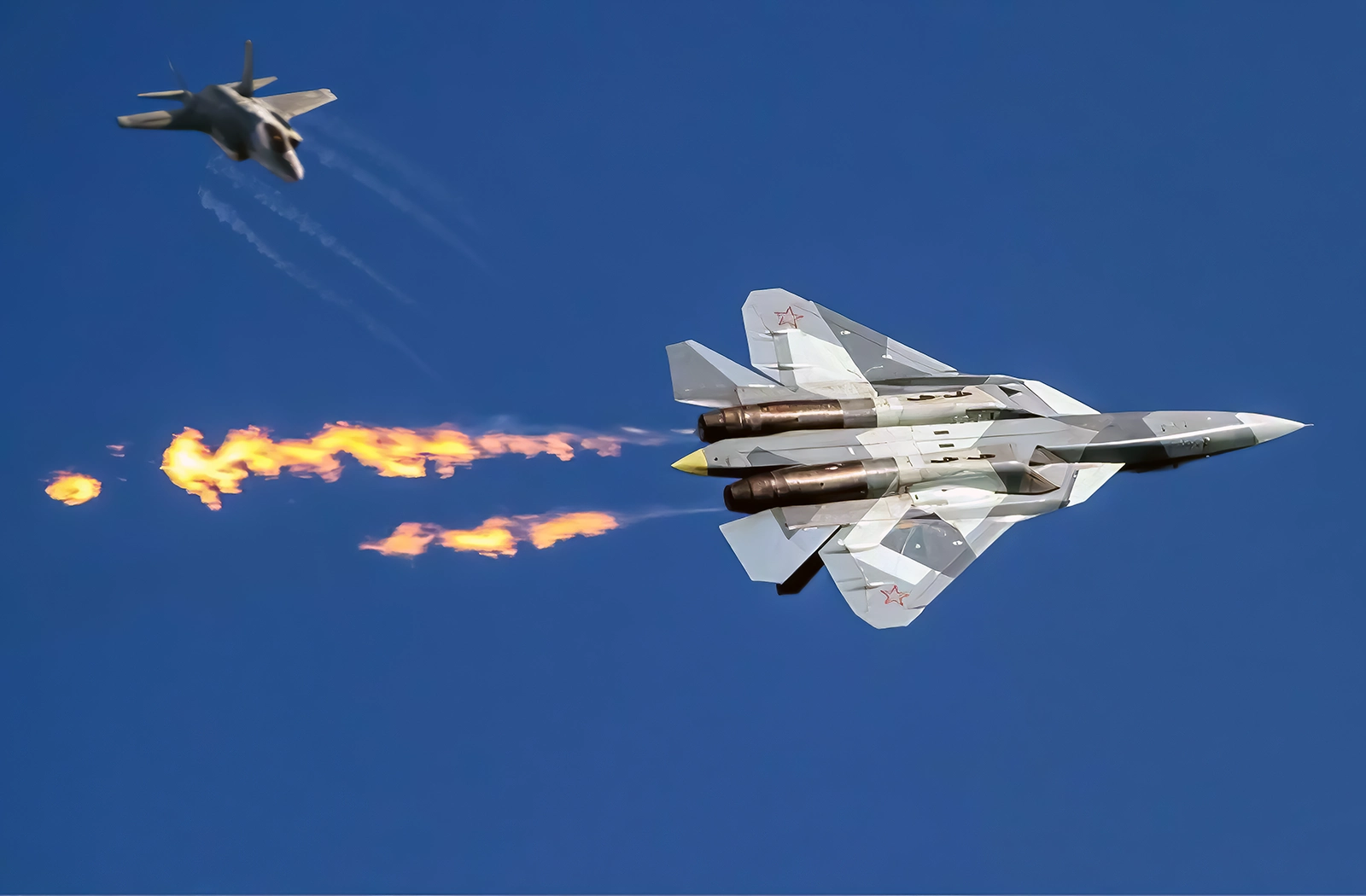 El Su-57 de Rusia perdió la batalla aérea contra el F-22 y el F-35
