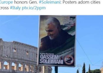 Carteles “en honor a Soleimani” son colocados en toda Italia
