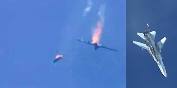 Video captura el momento en que un Su-24 fue derribado sobre Idlib