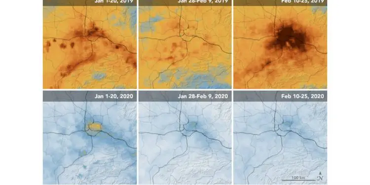 Niveles de contaminación descienden en China tras cuarentena por coronavirus