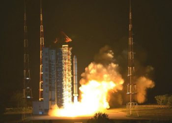Un satélite de observación del océano se elevó al espacio desde el Centro de Lanzamiento de Satélites de Taiyuan, en la provincia norteña de Shanxi, el jueves 11 de junio.