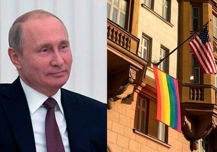 Putin se burla de la embajada de Estados Unidos por enarbolar bandera LGBT