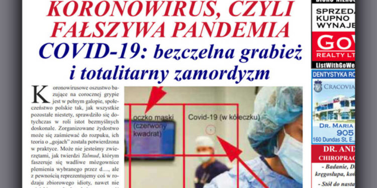 Periódico en idioma polaco en Toronto culpa a los judíos por la pandemia