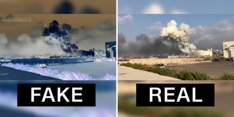 Videos manipulados ya están fingiendo la causa de la explosión en Beirut
