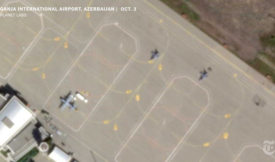 Imágen de satélite confirma presencia de F-16 turcos en Azerbaiyán