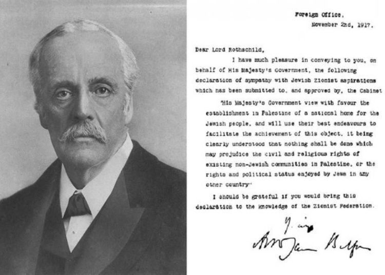 Gran Bretaña demandada por la Declaración Balfour en tribunal de la Autoridad Palestina
