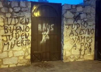 Graffiti antisemita en cementerio judío de España