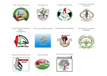 Logos de 11 partidos "políticos" palestinos borran a Israel del mapa