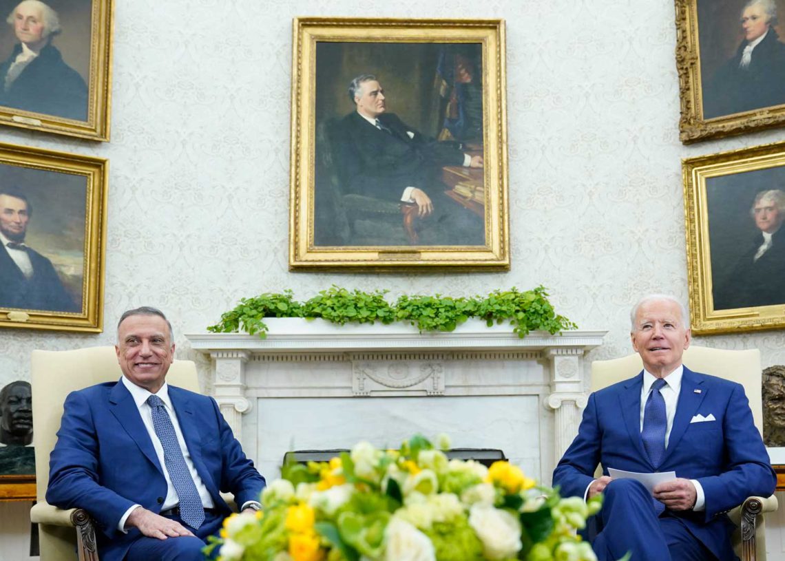 Biden y Kadhimi discuten sobre el fin de la presencia de EE.UU. en Irak