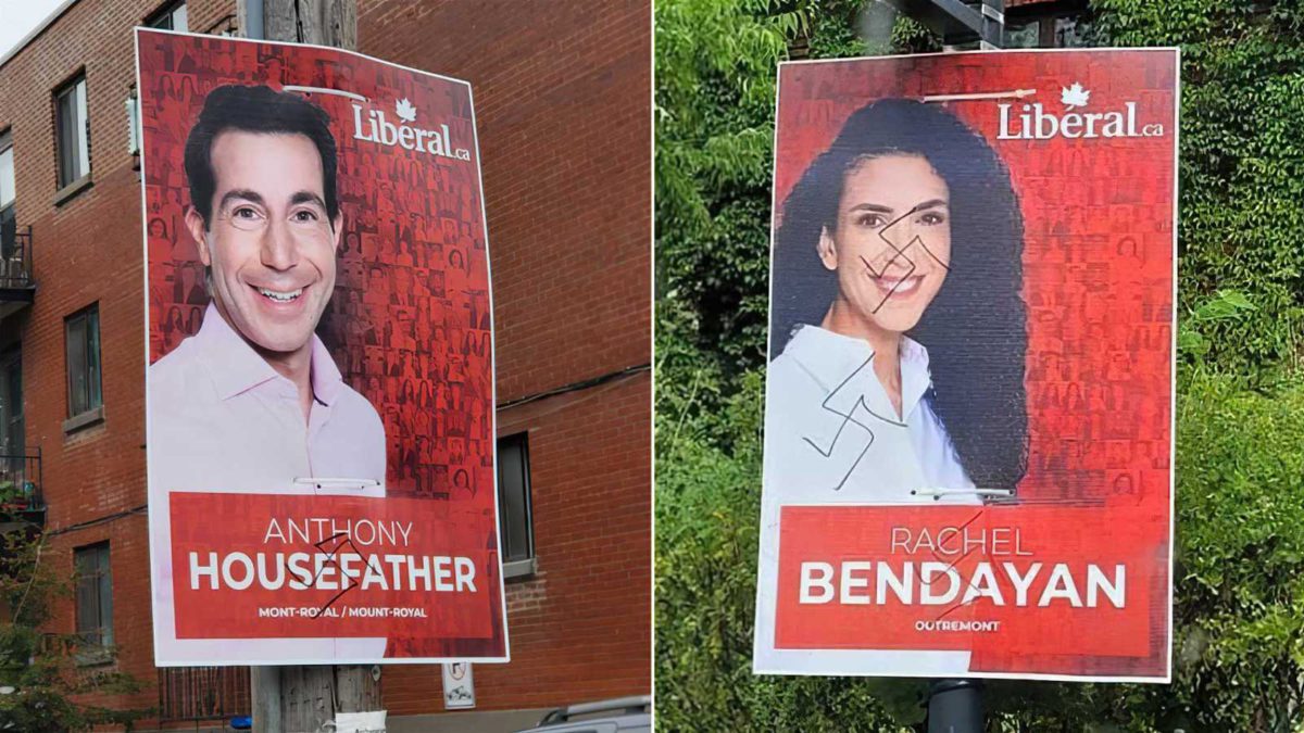 Vandalizan con esvásticas los carteles electorales de diputados judíos en Canadá