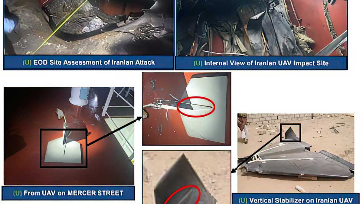 Fotos de los daños que causó el dron de fabricación iraní en el mortal ataque a un petrolero
