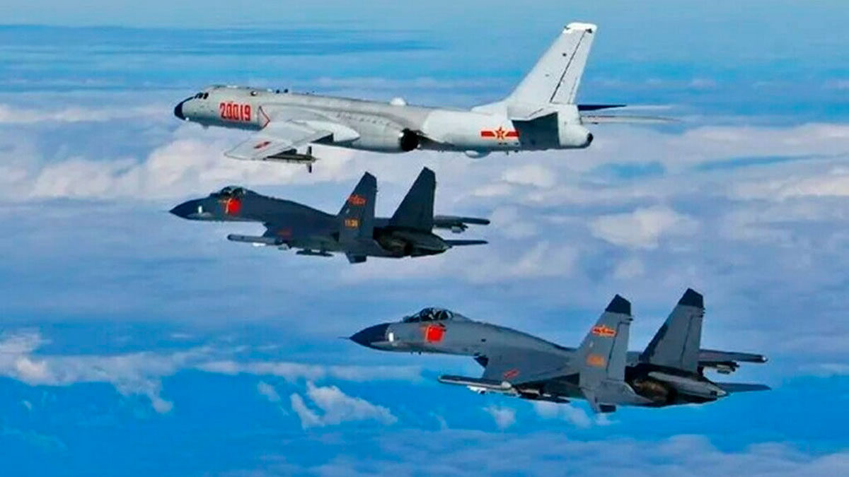 52 aviones chinos ingresan en la zona de defensa aérea de Taiwán