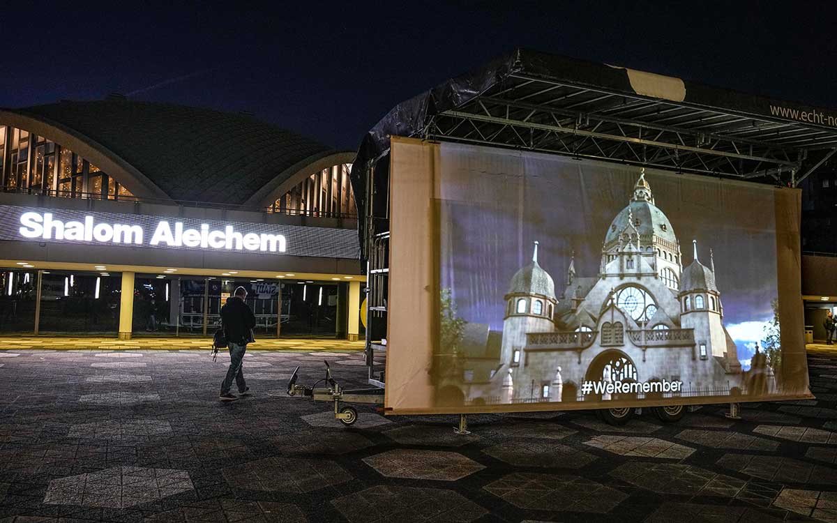 Alemania: Proyectan imágenes de sinagogas destruidas para conmemorar la Kristallnacht