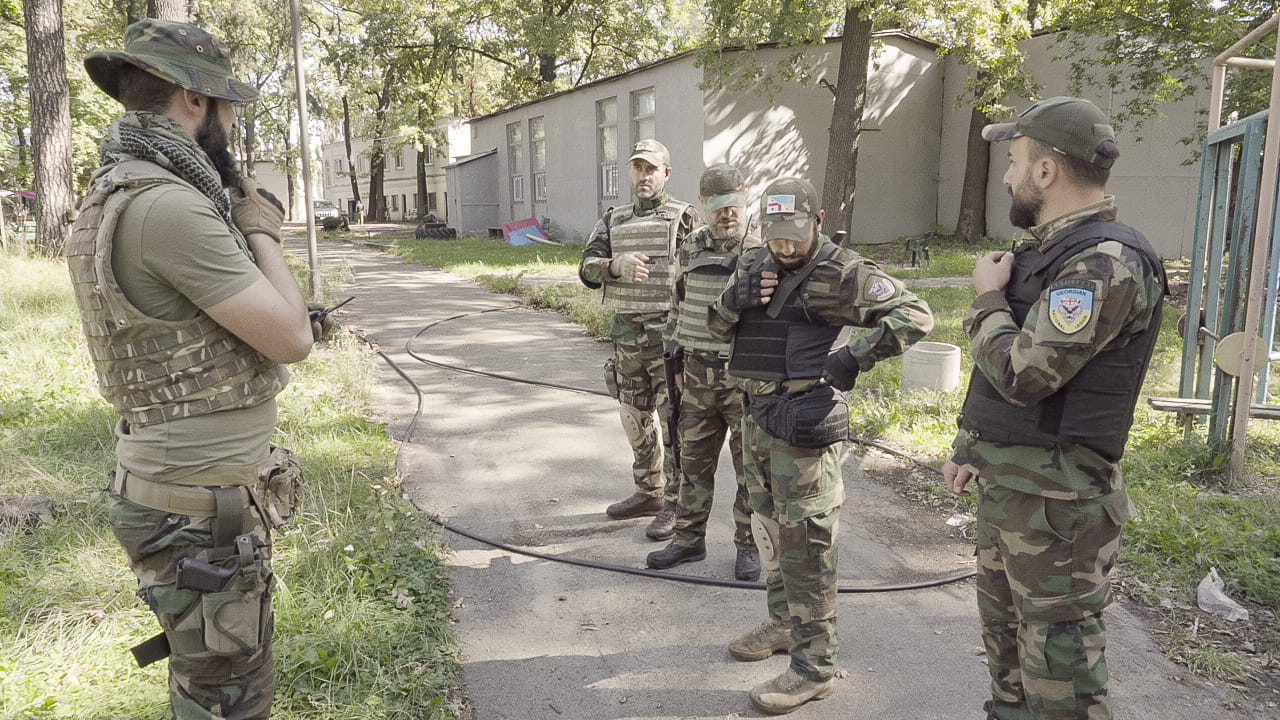 La Legión Nacional de Georgia se entrena en su base en las afueras de Kiev en 2021. Foto de Nolan Peterson/Coffee or Die.
